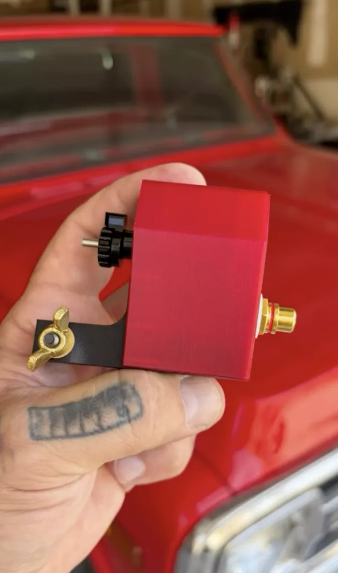 Close-up of the Coffin Rotary Electric Soul rotary machine